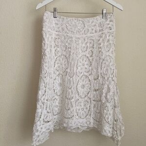 Banana Republic White Lace Skirt 0